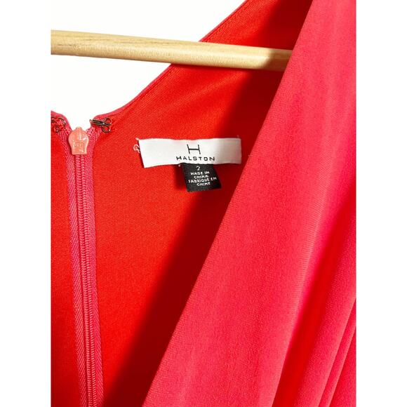 H by Halston Red Cutout Waist V-Neck Sleeveless Maxi Dress Size 2 - Picture 2 of 7